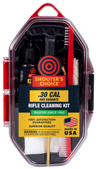Shooter's Choice .30 Cal Rifle Cleaning Kit comes in a convenient storage case